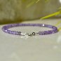 Amethyst Round 3mm Faceted beads adjustable stacking bracelet | STK-0220