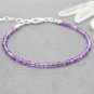 Amethyst Round 2mm Faceted beads adjustable stacking bracelet | STK-0237