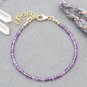 Amethyst Round 2mm Faceted beads adjustable stacking bracelet | STK-0238