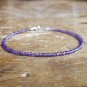 Amethyst Round 2mm Faceted beads adjustable stacking bracelet | STK-0252