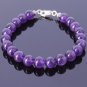 Amethyst Round 10mm Smooth beads adjustable stacking bracelet | STK-0259