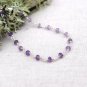 Amethyst Round 2mm Faceted beads adjustable stacking bracelet | STK-0296