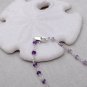 Amethyst Round 2mm Faceted beads adjustable stacking bracelet | STK-0296