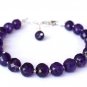 Amethyst Round 6mm Faceted beads adjustable stacking bracelet | STK-0299