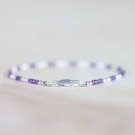 Amethyst Round 2mm Faceted beads adjustable stacking bracelet | STK-0311