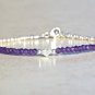 Amethyst Round 2mm Faceted beads adjustable stacking bracelet | STK-0326