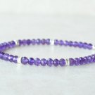 Amethyst Round 3mm Faceted beads adjustable stacking bracelet | STK-0331