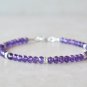 Amethyst Round 3mm Faceted beads adjustable stacking bracelet | STK-0331