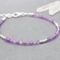 Amethyst Round 2mm Faceted beads adjustable stacking bracelet | STK-0336