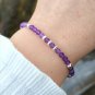 Amethyst Round 4mm Faceted beads adjustable stacking bracelet | STK-0341