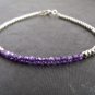 Amethyst Round 3mm Faceted beads adjustable stacking bracelet | STK-0342