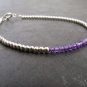 Amethyst Round 3mm Faceted beads adjustable stacking bracelet | STK-0342