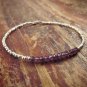 Amethyst Round 3mm Faceted beads adjustable stacking bracelet | STK-0346