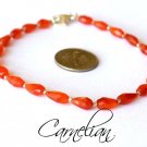 Carnelian Drop 8mm Faceted beads adjustable stacking bracelet | STK-1899