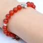 Carnelian Round 8mm Smooth beads adjustable stacking bracelet | STK-1919