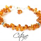 Citrine Drops 5-6mm Smooth beads adjustable stacking bracelet | STK-2195