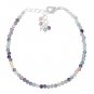 Fluorite Round 3mm Faceted beads adjustable stacking bracelet | STK-2827