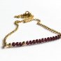 Garnet Round 3.5mm Faceted beads adjustable stacking bracelet | STK-2961