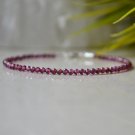 Garnet Round 2.5mm Faceted beads adjustable stacking bracelet | STK-3031