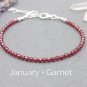 Garnet Round 3.5mm Faceted beads adjustable stacking bracelet | STK-3044
