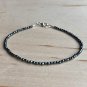 Hematite Round 2mm Faceted beads adjustable stacking bracelet | STK-3488