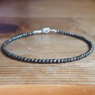 Hematite Round 3mm Faceted beads adjustable stacking bracelet | STK-3514