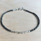Hematite Round 2mm Faceted beads adjustable stacking bracelet | STK-3517