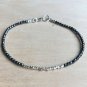 Hematite Round 2mm Faceted beads adjustable stacking bracelet | STK-3517
