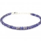 Iolite Rondelle 3mm Smooth beads adjustable stacking bracelet | STK-3682