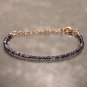 Iolite Round 2.5mm Faceted beads adjustable stacking bracelet | STK-3712