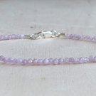 Kunzite Round 2mm  Faceted beads adjustable stacking bracelet | STK-3791