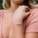 Larimar Fancy 3-4mm Smooth beads adjustable stacking bracelet | STK-4397
