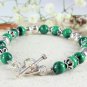 Malachite Round 8mm Smooth beads adjustable stacking bracelet | STK-4520