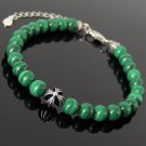 Malachite Round 8mm Smooth beads adjustable stacking bracelet | STK-4528