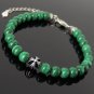 Malachite Round 8mm Smooth beads adjustable stacking bracelet | STK-4528