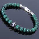 Malachite Round 8mm Smooth beads adjustable stacking bracelet | STK-4531