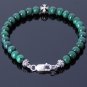Malachite Round 8mm Smooth beads adjustable stacking bracelet | STK-4531