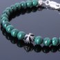 Malachite Round 8mm Smooth beads adjustable stacking bracelet | STK-4531