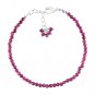 Ruby Round 2-2.5mm Faceted beads adjustable stacking bracelet | STK-5360
