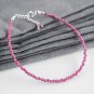 Ruby Round 2-2.5mm Faceted beads adjustable stacking bracelet | STK-5361