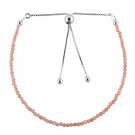 Sunstone Round 3mm Faceted beads adjustable stacking bracelet | STK-5486