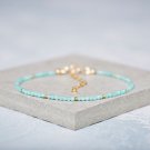 Amazonite Round 2mm Faceted beads adjustable stacking bracelet | STK-0061