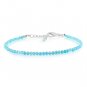 Amazonite Round 3mm Faceted beads adjustable stacking bracelet | STK-0071