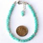Amazonite Round 4mm Faceted beads adjustable stacking bracelet | STK-0109