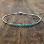 Amazonite Round 2mm Faceted beads adjustable stacking bracelet | STK-0111