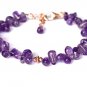 Amethyst Fancy 4-6mm Smooth beads adjustable stacking bracelet | STK-0148