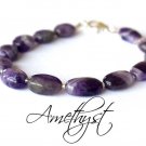 Amethyst Oval 6x10mm Smooth beads adjustable stacking bracelet | STK-0215