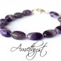 Amethyst Oval 6x10mm Smooth beads adjustable stacking bracelet | STK-0215