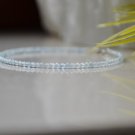 Aquamarine Round 2mm Smooth beads adjustable stacking bracelet | STK-0774