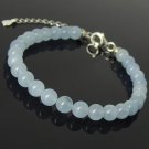 Aquamarine Round 8mm Smooth beads adjustable stacking bracelet | STK-0807